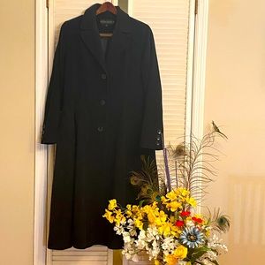 Kristen Black long wool and cashmere dress coat